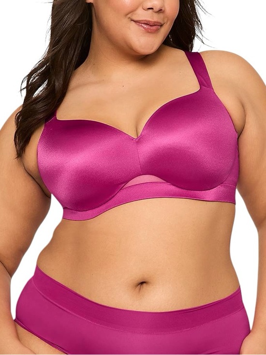 Cacique Other - CACIQUE Comfort Bliss Lightly Lined Balconette Bra in Magenta Petal